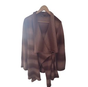 Prana Brown Striped Cardigan